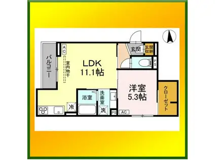 ASSET-COURT花小金井南町(1LDK/2階)の間取り写真