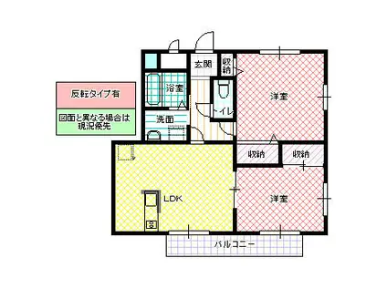 サンガーデン宮本 D棟(2LDK/2階)の間取り写真