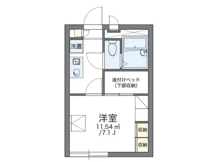 西武新宿線 花小金井駅 徒歩18分 2階建 築24年(1K/2階)の間取り写真