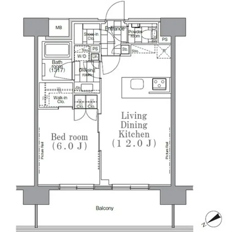 パークハビオ目黒リバーサイド 8階階 間取り