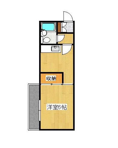 ダイアパレス中新町第2(1K/2階)の間取り写真