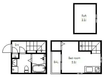 ハーモニーテラス瑞穂通(1SDK/1階)の間取り写真