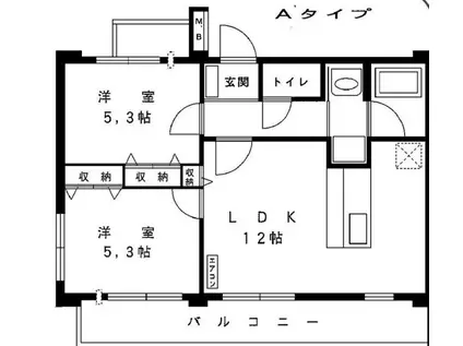 プレミール(2LDK/2階)の間取り写真