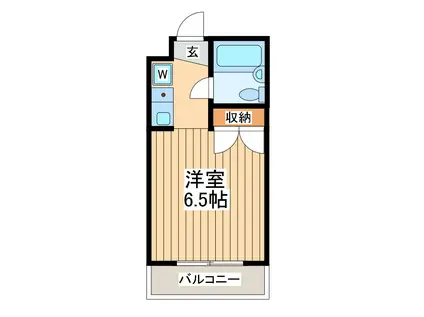 キャッスルマンション東林間(1K/2階)の間取り写真