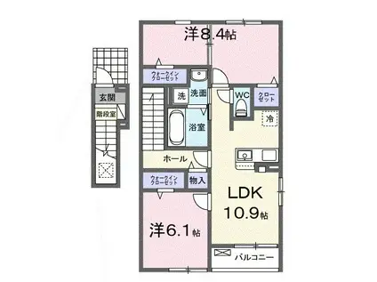 コンフォーティア白石(2LDK/2階)の間取り写真