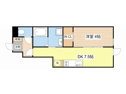 レガート(1DK/1階)の間取り写真