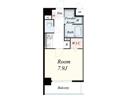 グランパシフィック田島LUXE(1K/4階)の間取り写真