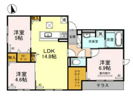 クラシスト新今里(3LDK/2階)の間取り写真