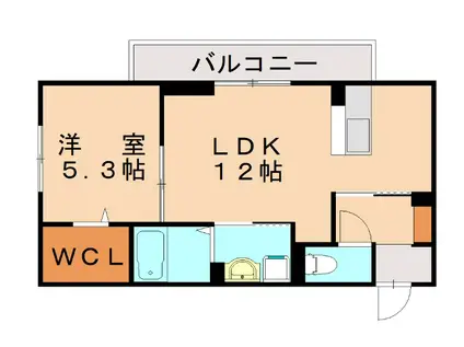 D-ROOM本城東(1LDK/2階)の間取り写真