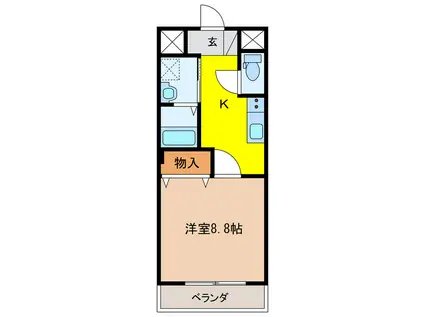 イーストサイド長良(1K/2階)の間取り写真