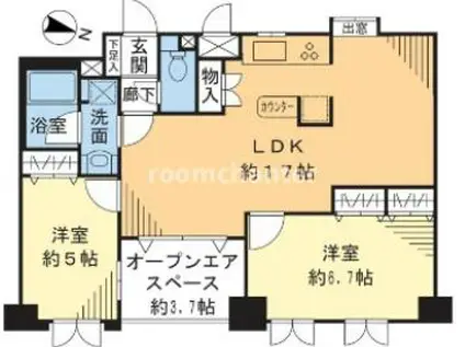 グランシティ横浜西口(2LDK/3階)の間取り写真