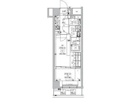 GENOVIA北池袋SKYGARDEN(2K/3階)の間取り写真