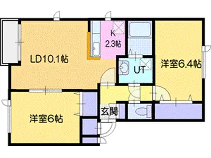 セント・プレリ-III(2LDK/1階)の間取り写真