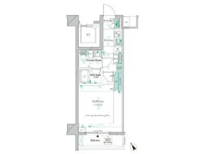 ガリシア四ツ木テラス(1K/3階)の間取り写真