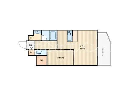 プレジオ川口ASIAN(1LDK/2階)の間取り写真