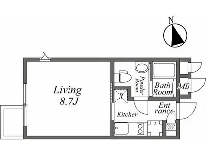 ARISTO白金高輪(1K/4階)の間取り写真