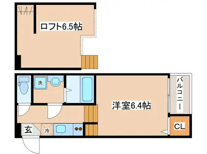 GUFO KOBE(1K/1階)の間取り写真