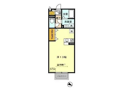 メゾンクレール(ワンルーム/2階)の間取り写真