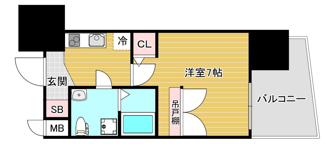 セレニテ阿波座ミラク(1K/12階)の間取り写真