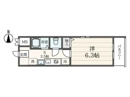 エクセレント神楽坂(1K/2階)の間取り写真