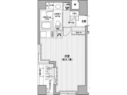 LUXURY APARTMENT OKACHIMACHI(ワンルーム/6階)の間取り写真