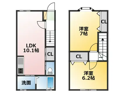 カーサ・アビッテIII(2LDK/1階)の間取り写真