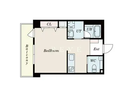 フロレスタアヤメ(ワンルーム/3階)の間取り写真