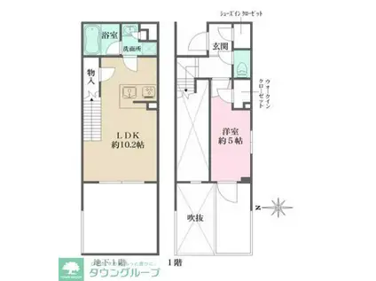 LA PERLA JIYUGAOKAII(1LDK/B1階)の間取り写真