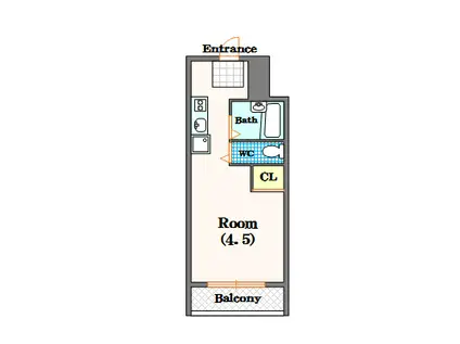 奥内阿波座駅前マンション(1K/7階)の間取り写真