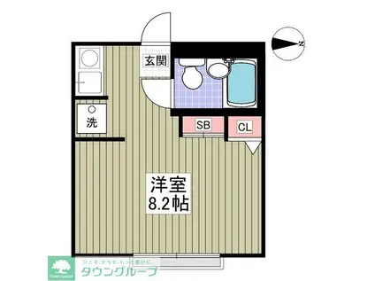 砧コーポ(ワンルーム/1階)の間取り写真