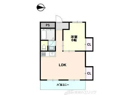 ステイションコーポ茨木(1K/5階)の間取り写真