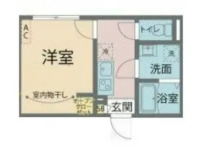 カインドネス武蔵浦和II(1K/2階)の間取り写真