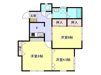 コンフォルトフミヤI(3K/1階)の間取り写真