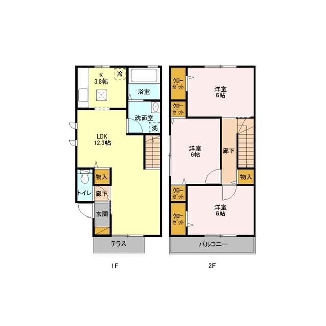 D-ROOMパレス.ボナール211(3LDK/1階)の間取り写真
