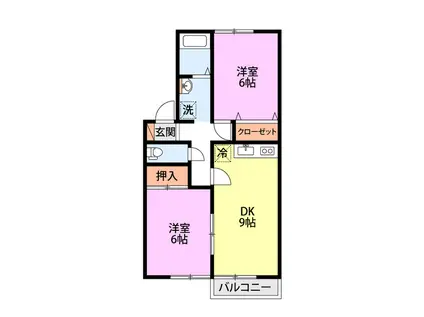 メゾン スパークB棟(2DK/2階)の間取り写真