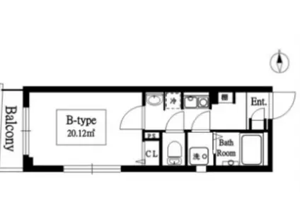 ザルームズ武蔵小山 THEROOMS武蔵小山(1K/1階)の間取り写真