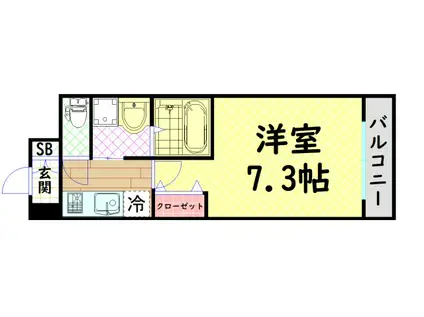 エスリード難波ウエスト(1K/4階)の間取り写真