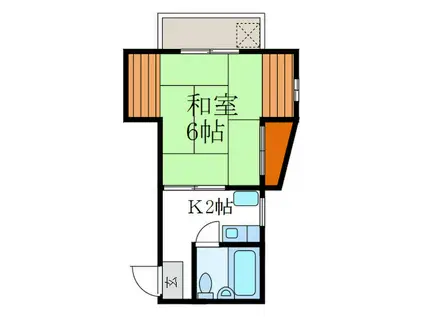 青葉マンション(1K/2階)の間取り写真