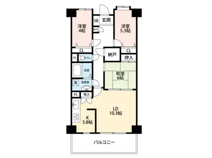 ガーデンシティ戸田(3LDK/2階)の間取り写真