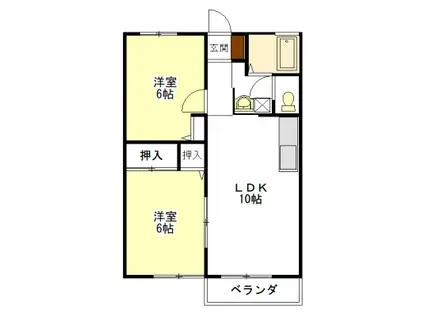 セントヒルズE(2LDK/2階)の間取り写真