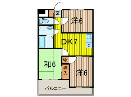 PLATA TOMIOKA(3DK/2階)の間取り写真