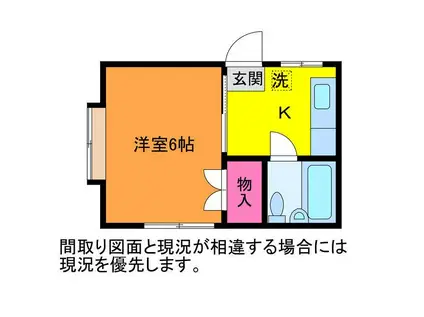 ハイツサンリオ(1K/2階)の間取り写真