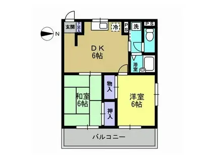 コーポ・ケイ(2DK/2階)の間取り写真