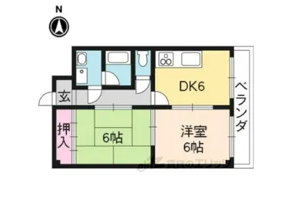 ラーク安田PARTⅢ(2DK/2階)の間取り写真