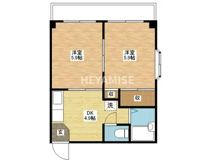 BEN匠6番館(2DK/2階)の間取り写真