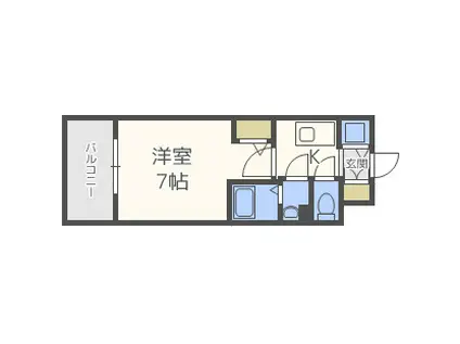 エスリード梅田グレイス(1K/11階)の間取り写真
