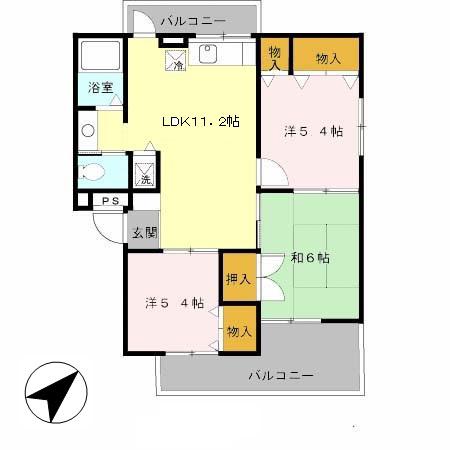 ロイヤルライフ21(3LDK/1階)の間取り写真