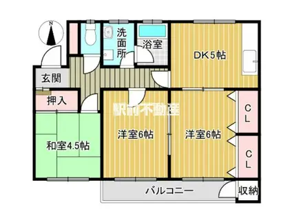 井上マンション(3DK/3階)の間取り写真