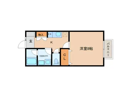 シティライフK(1K/2階)の間取り写真