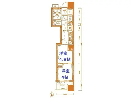 レグラス横浜ポートサイド(1DK/10階)の間取り写真